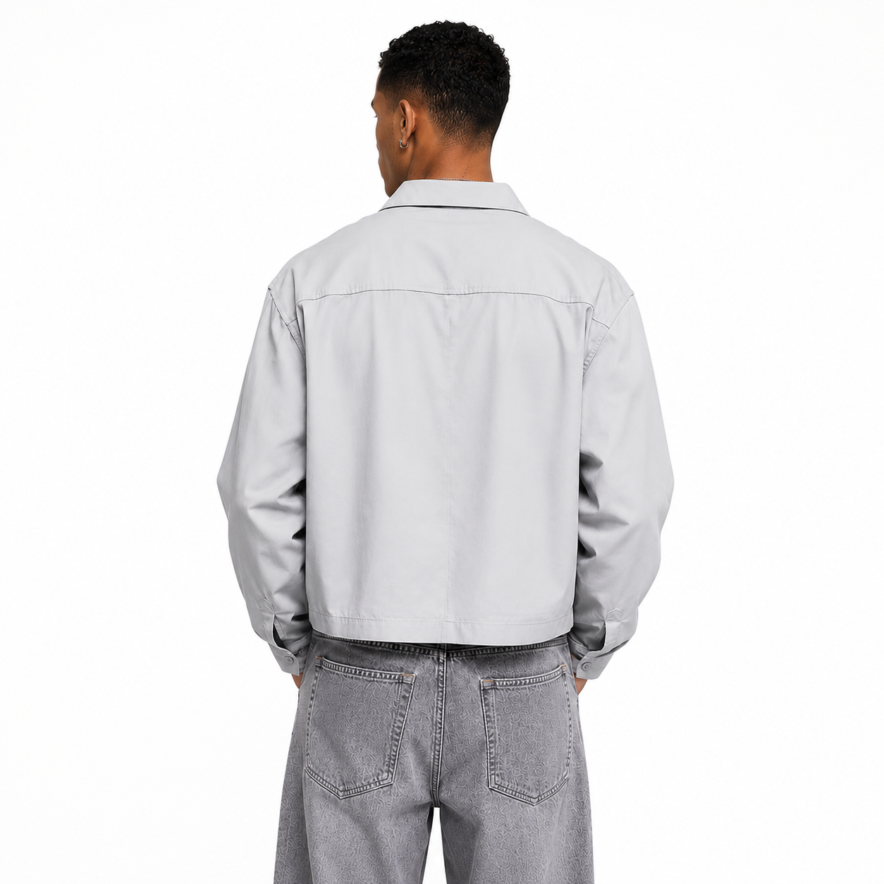 Chemise Oversize Carrée — MEX Gris Perle