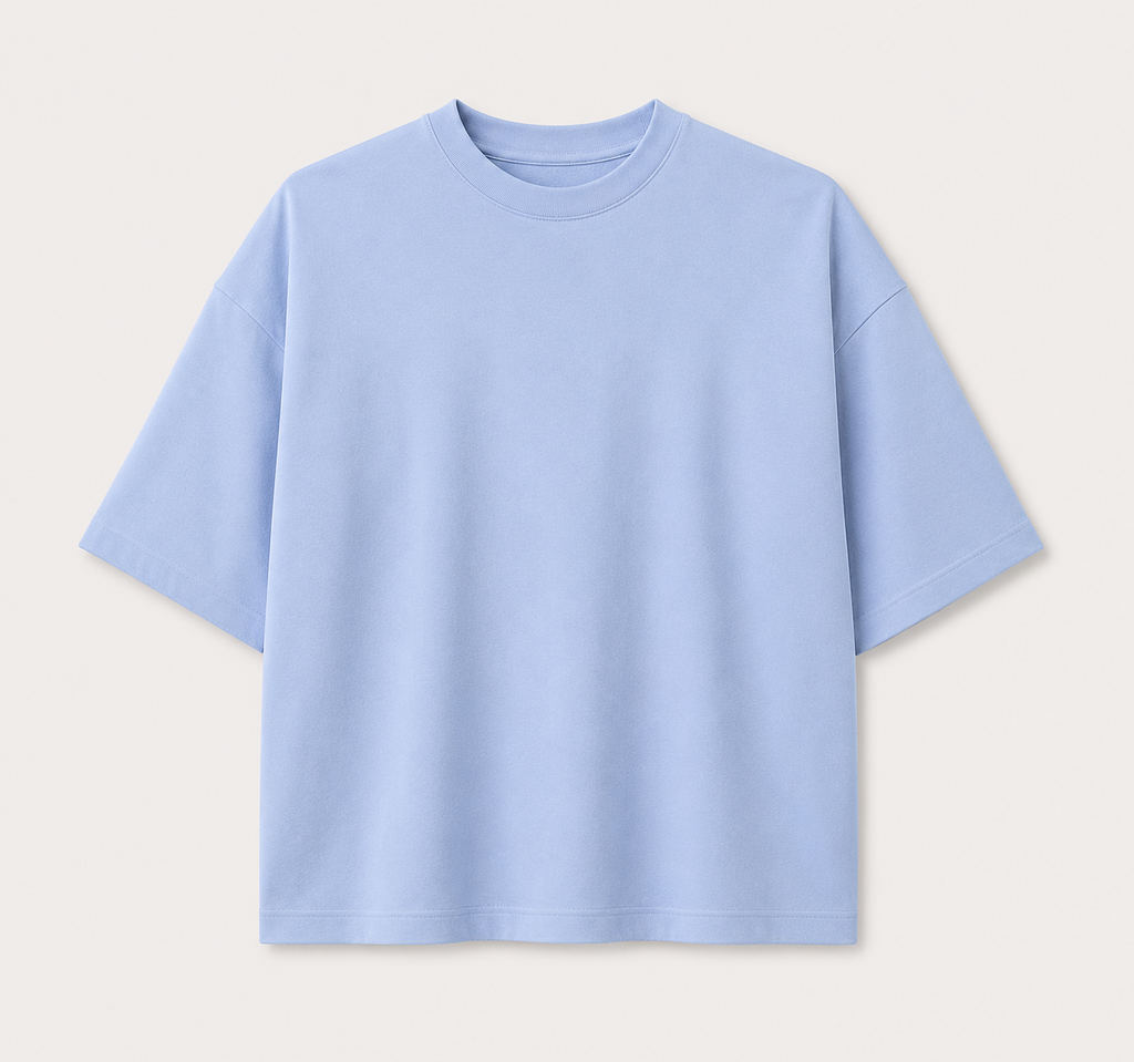 T-shirt Oversize Col Rond — MEX Bleu Ciel