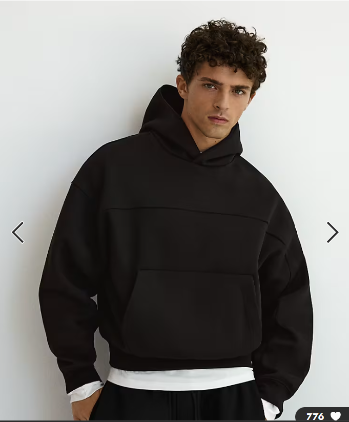 Hoodie Oversize Structuré — MEX Noir