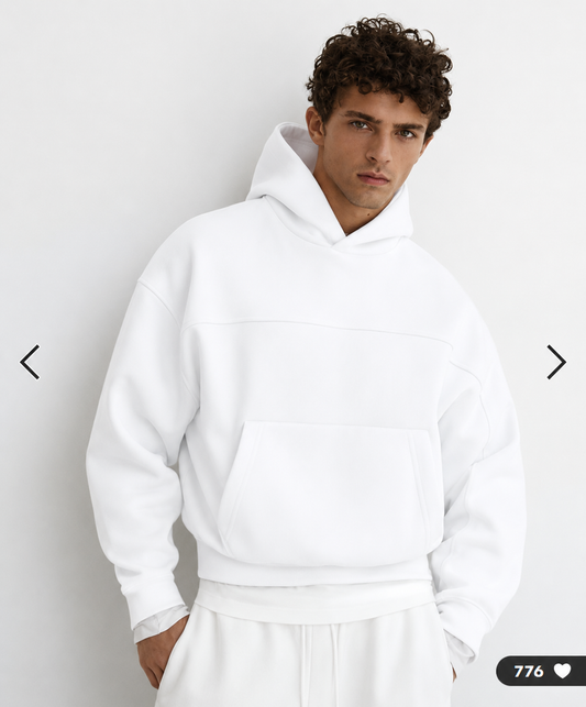 Hoodie Oversize Structuré — MEX Blanc