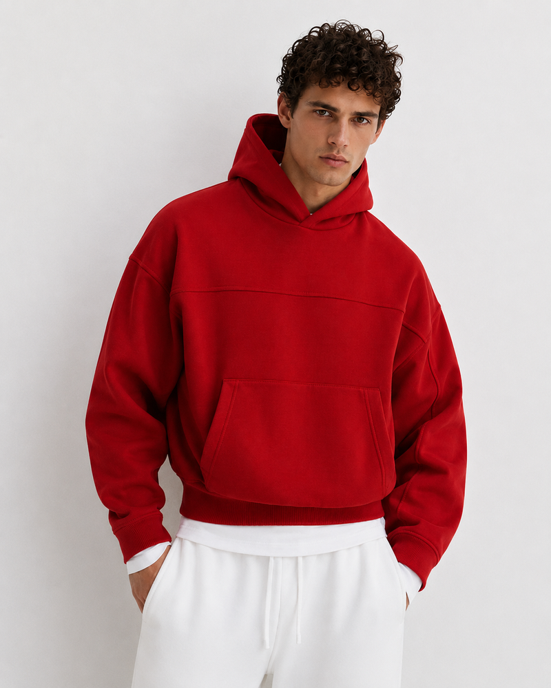 Hoodie Oversize Carré — MEX Rouge