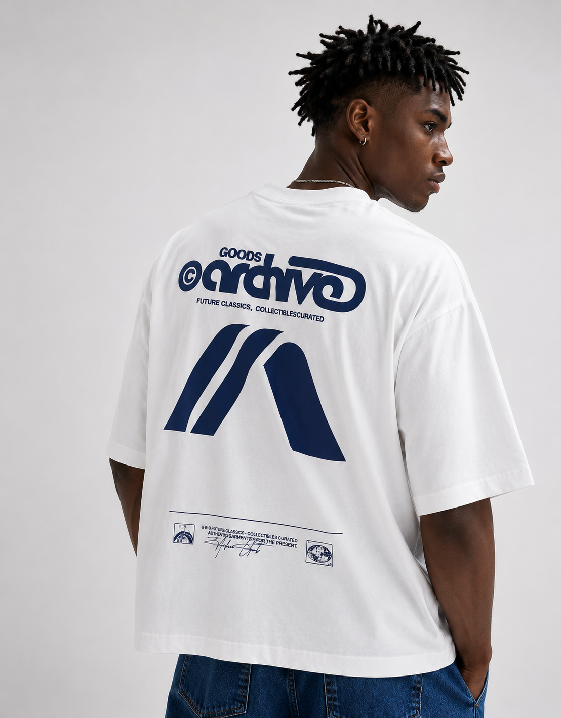 T-shirt Oversize Imprimé Dos — MEX Blanc