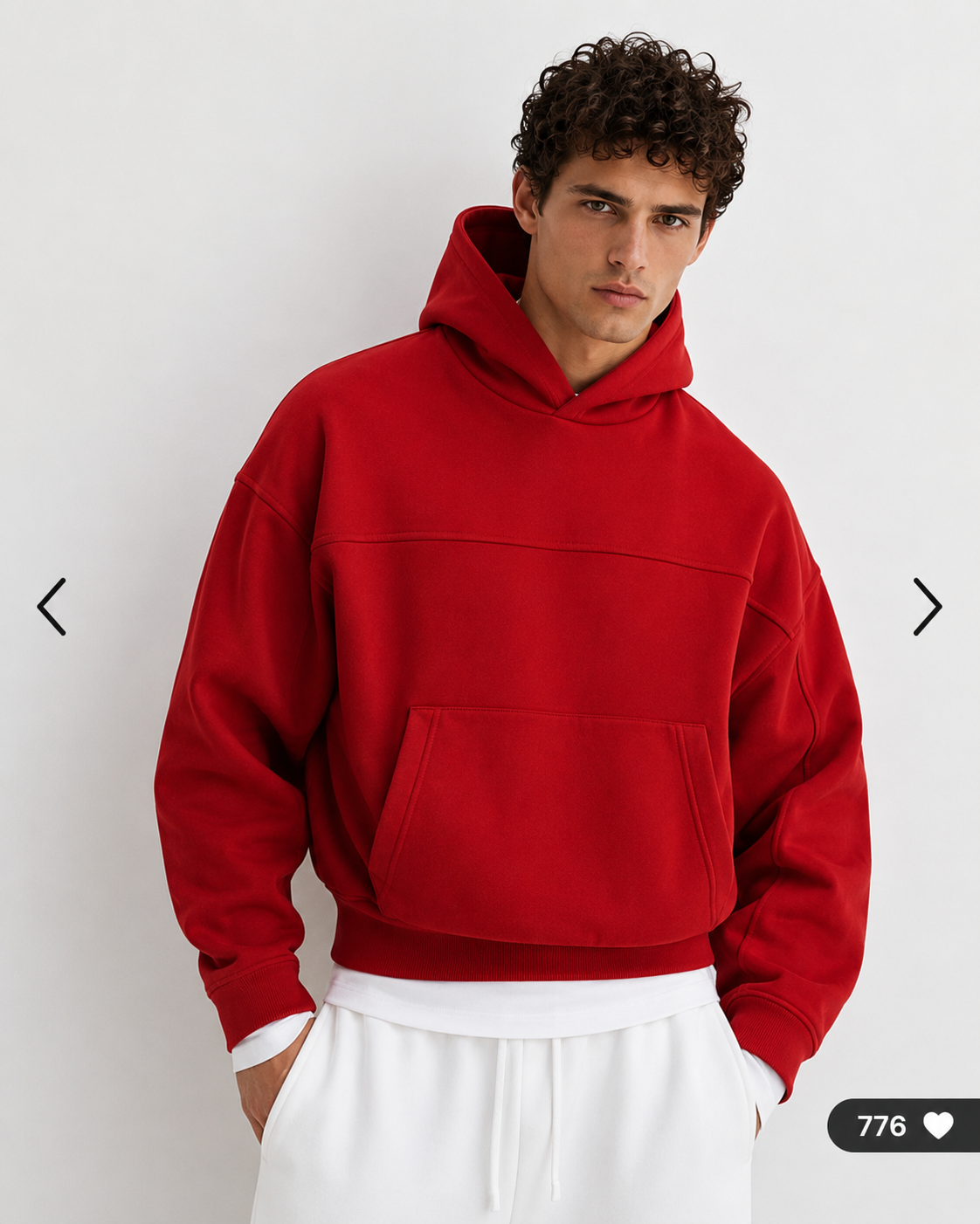 Oversized Hoodie Strukturiert — MEX Rot