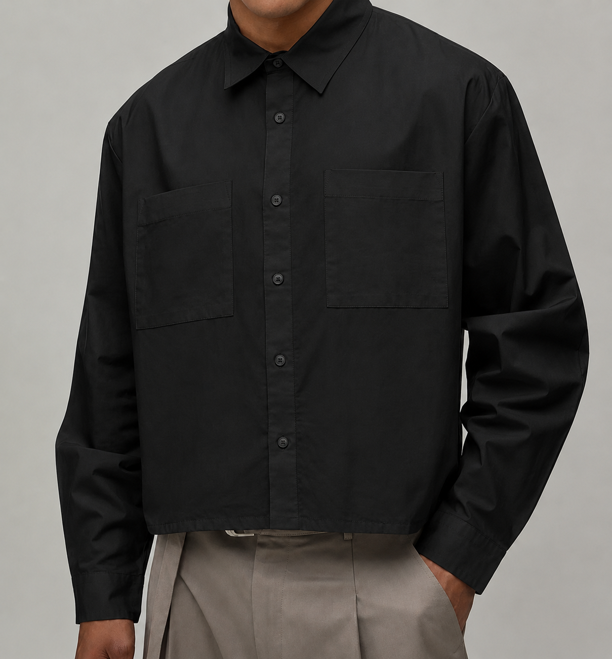 Surchemise Utility Poches Plaquées — MEX Noir