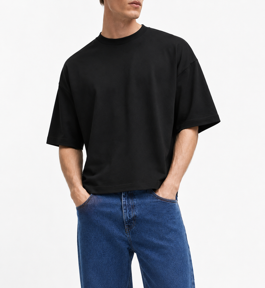 Polo Sweat Col Boutonné — MEX Noir