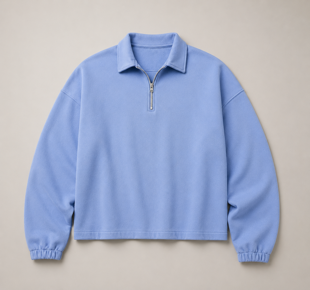 Pull Quart-Zip Col Polo — MEX Bleu Ciel