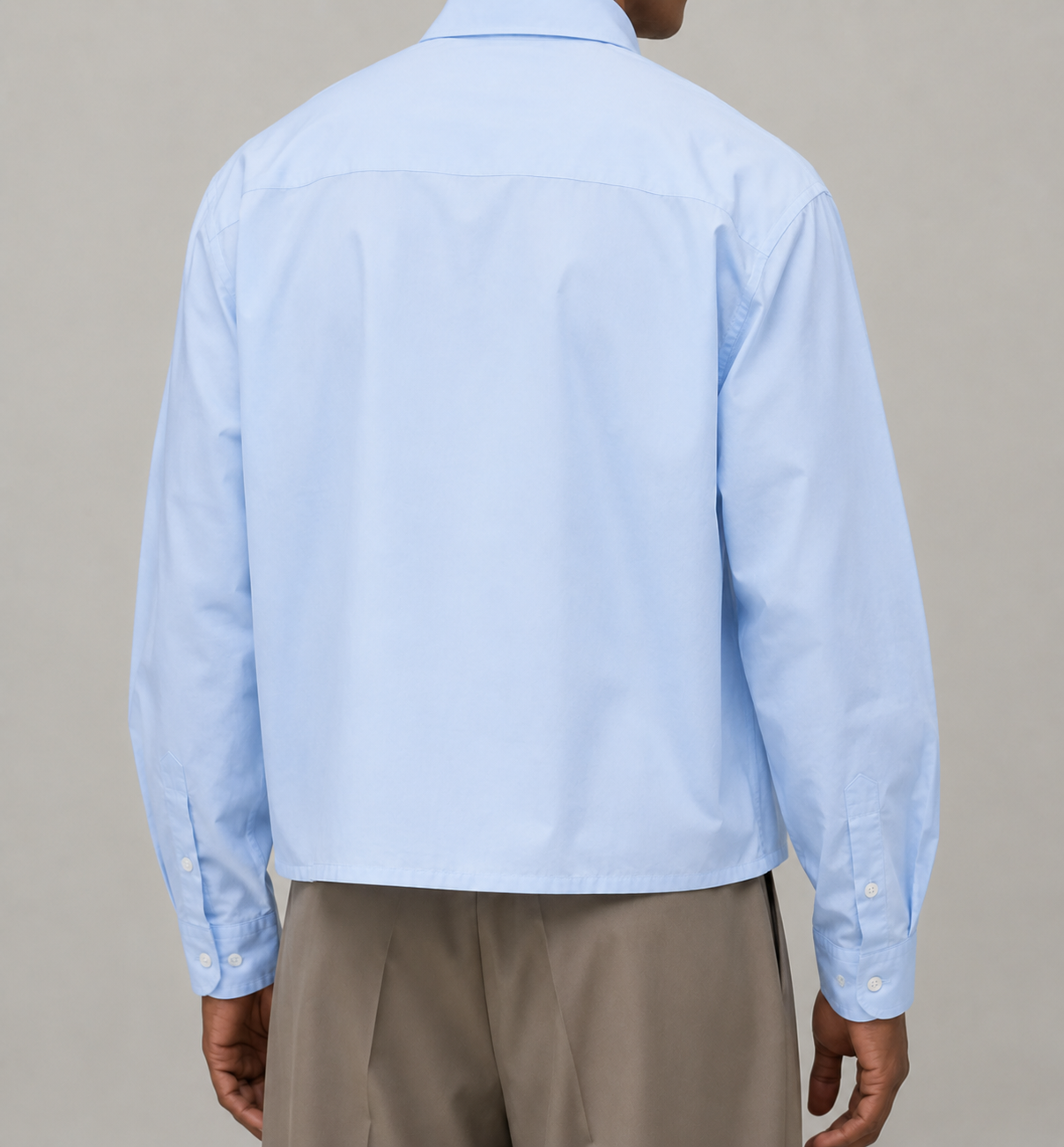 Chemise Oversize Col Italien — MEX Bleu Ciel