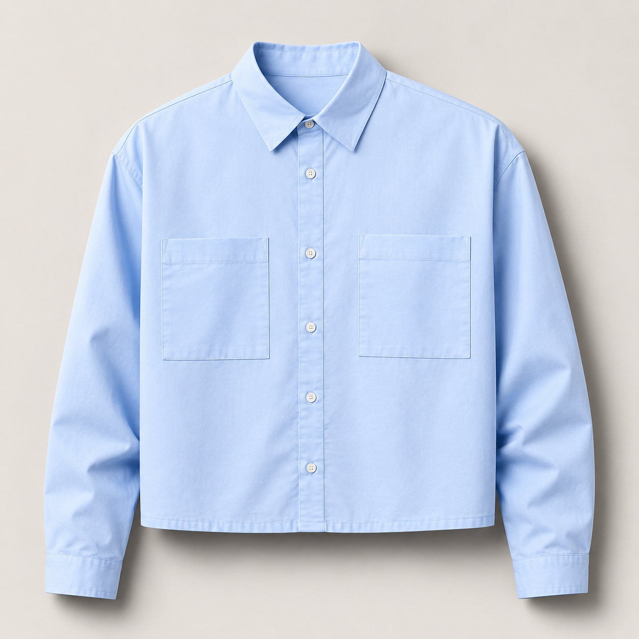 Chemise Oversize Col Italien — MEX Bleu Ciel