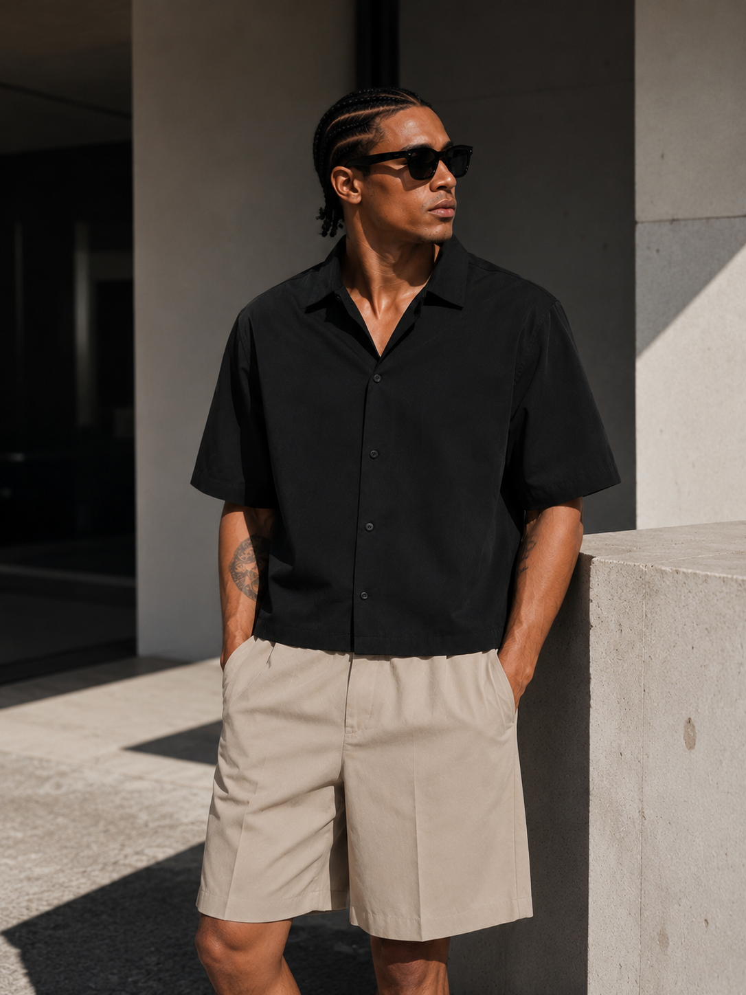Chemise Boxy Manches Courtes — MEX Noir