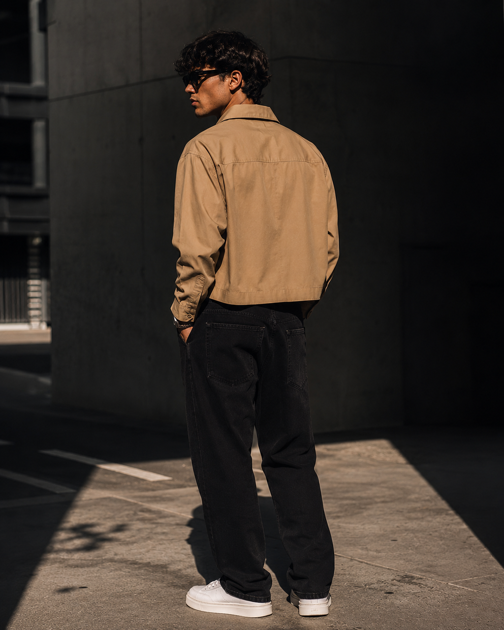 Chemise Oversize Col Italien — MEX Or Camel