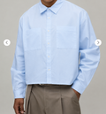 Chemise Oversize Col Italien — MEX Bleu Ciel