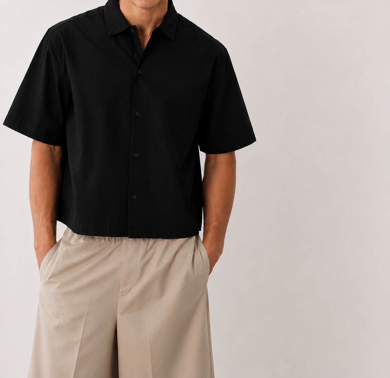 Chemise Boxy Manches Courtes — MEX Noir