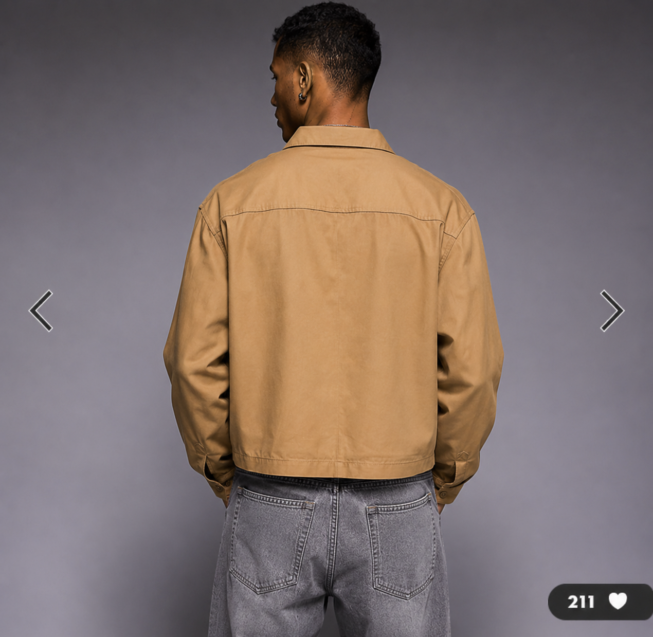 Chemise Oversize Col Italien — MEX Or Camel