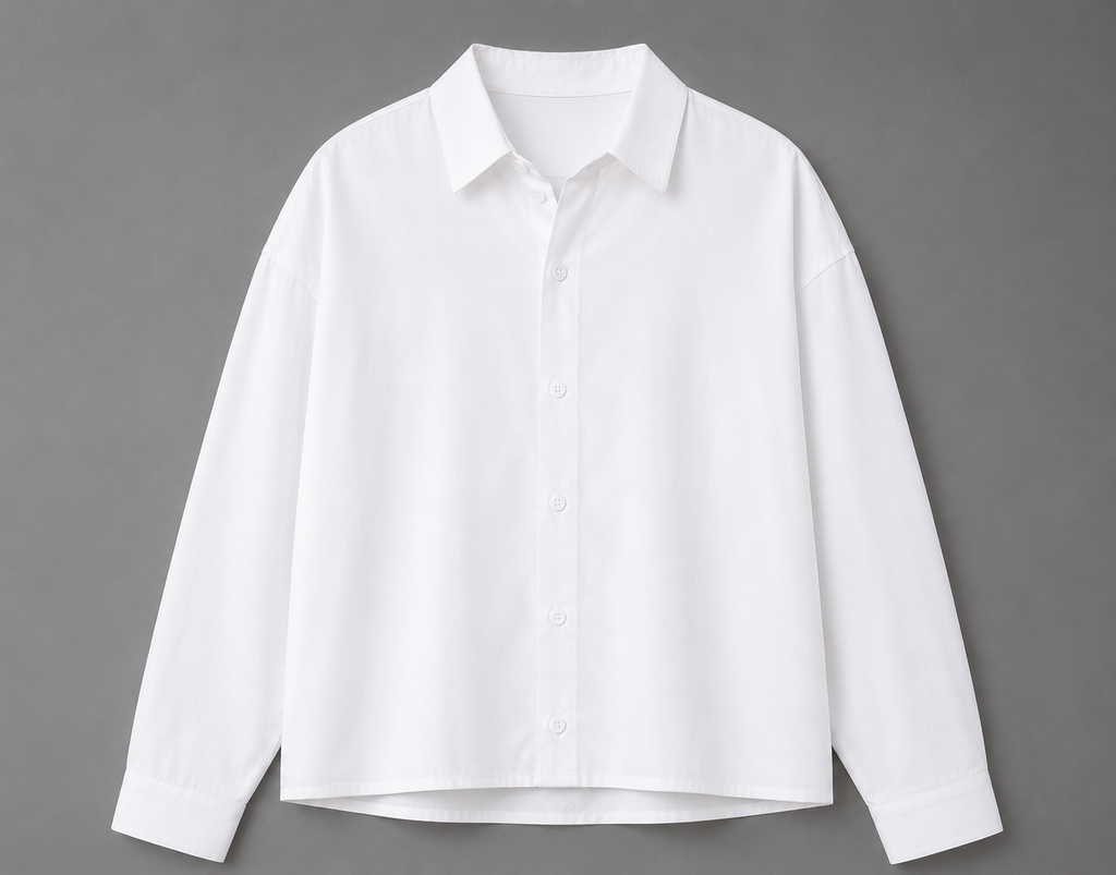 Chemise Oversize Col Italien — MEX Blanc